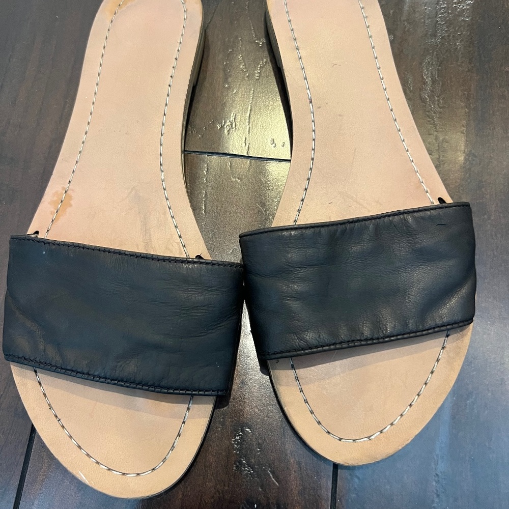 Nine West leather slides sandals